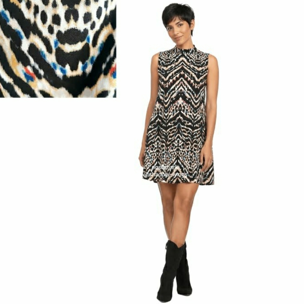 Material Girl Multicolor Animal Print Mini Dress Lace Side Cut Outs Size XL